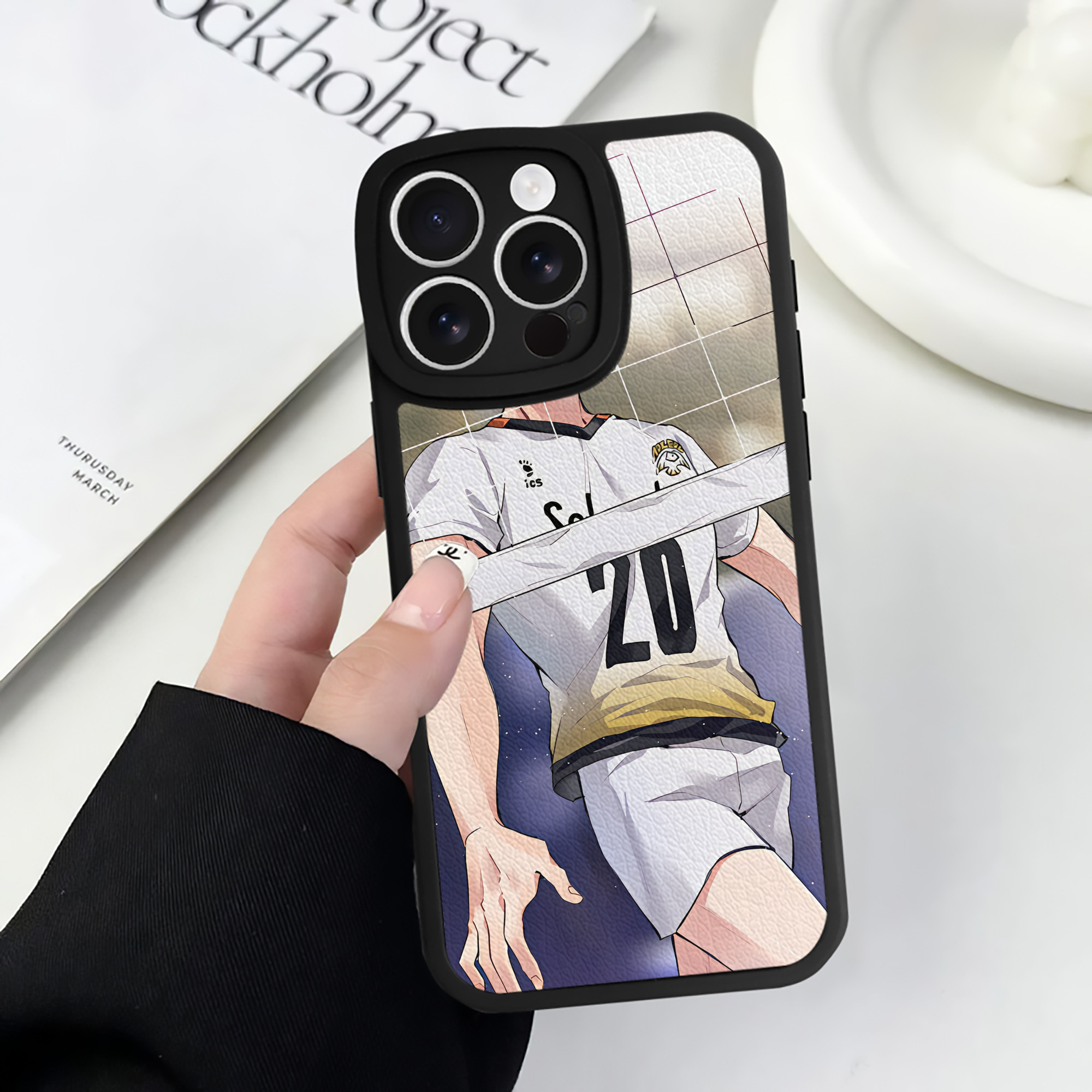 （画像用） ハイキュー!! Haikyu!! 【iPhone 16シリーズ対応】シリコンスマホケース（レザー調） 材質：シリコン